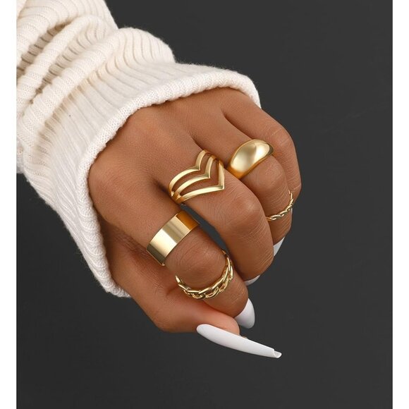 25 Pcs Gold Knuckle Ring Set for Women Stackable Midi Rings Jewelry Gift - Picture 7 of 9